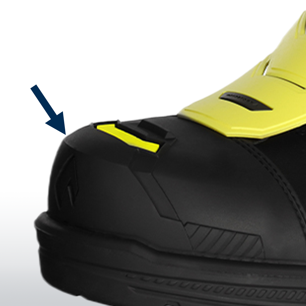 507601-gummiberkappe, Ski-Schuhe, Gummisohlen, Gelb, Schnallen, Kunststoffkonstruktion